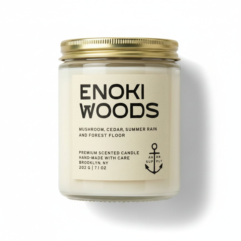 Enoki Woods | Mushroom & Cedar Candle